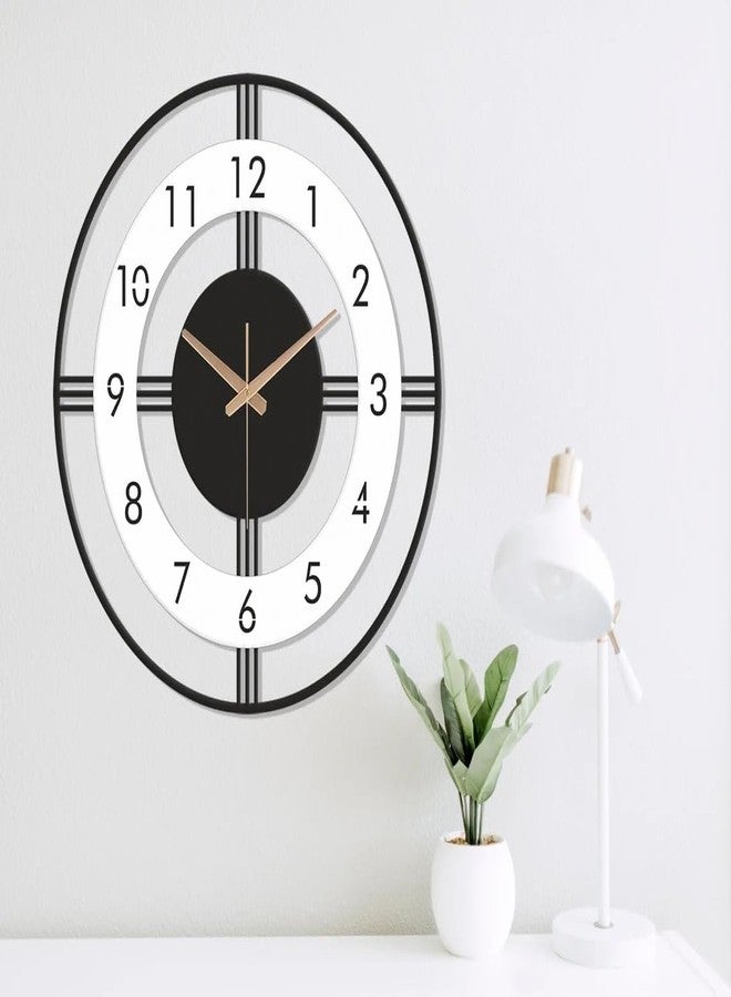 Arabs Morden Metal & Wooden Analog Wall Clock for Living Room Bedroom Office Kitchen Stylish Wall Clock for Home and Hall Designer Big Size Modern (Round White, 50 CM) - Image 3